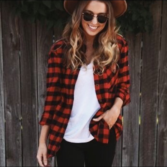 Tops - Buffalo plaid button up/down top